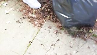 Step Mom in Black Leggings Fucked in the back Yard by Horny Step Son