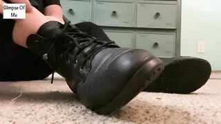 Removing shoes after work (foot fetish) - GlimpesOfMe