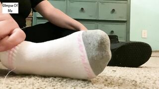 Removing shoes after work (foot fetish) - GlimpesOfMe