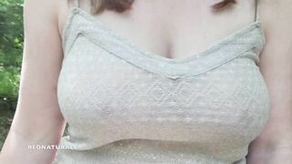 My first boob walk with no bra