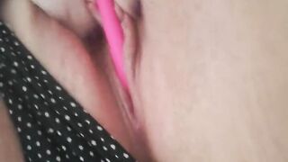 Teasing babygirl with remote vibrator lush while she is working she can't take it has to rub clit to cum leaving puddle