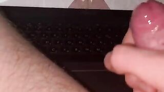 Jerking off on hentai and sweetly moaning profusely ending