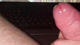 Jerking off on hentai and sweetly moaning profusely ending