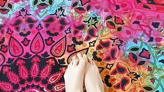 Playing with my feet and soothing my legs - milkymaeve