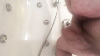 Quick cumshot in shower