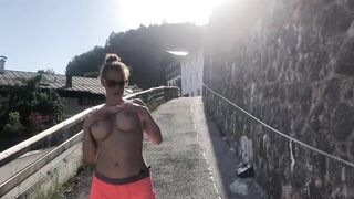 WALKING NAKED in PUBLIC and SHOWING my BIG FAKE BOOBS in Historical Center