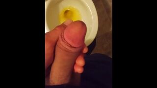 Stroking My Thick Chickdick Over My Pee Yellow Filled Toilet