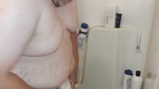 Getting Wet Taking Shower in Soaking Wet Diaper