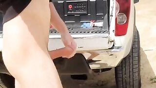 4K Public Outdoor wank and Cum Blast!