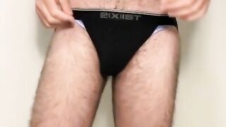 Strip to small thong workout