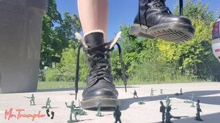 Giantess Femdom Tramples Army Men In Doc Martens Crush Fetish Outside