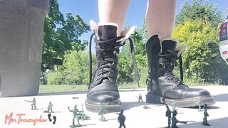 Giantess Femdom Tramples Army Men In Doc Martens Crush Fetish Outside