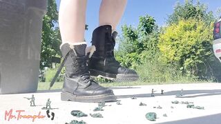 Giantess Femdom Tramples Army Men In Doc Martens Crush Fetish Outside