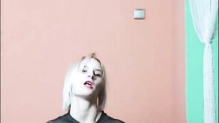 sexy body of a dancing Polish horny blonde striptease