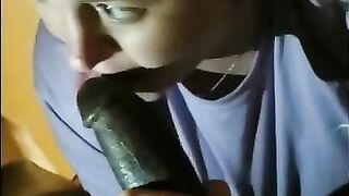 POV while stranger gets his cock sucked good by cuckhold wife