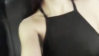 I play with my vibrator in the taxi
