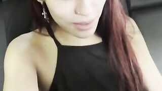 I play with my vibrator in the taxi