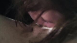 Massive unexpected cumshot in throat and keeps fucking her mouth and cums 2nd time!