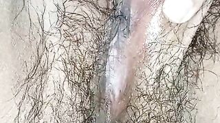 Horny Step Mom Playing with Hairy Pussy