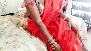 Indian Desi Sexy Wife Dammi with Red saree