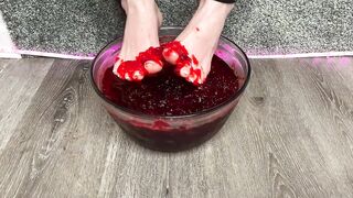 ASMR Gelatin Food Foot Play