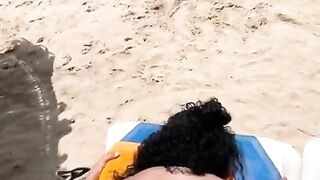 Fat ass Latina gets fucked on public beach ????