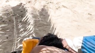 Fat ass Latina gets fucked on public beach ????