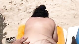 Fat ass Latina gets fucked on public beach ????