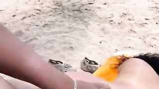 Fat ass Latina gets fucked on public beach ????