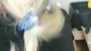 Hot Small Blonde Milf (Hardees Manager) has sex at work