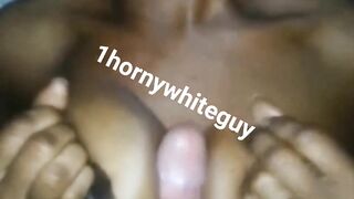 Horny white guy fucking perfect ebony Haitian MILF tits