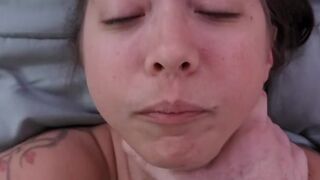 Amateur pawg slut getting slapped & face fucked