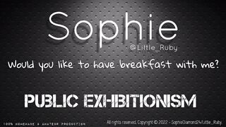 Little Ruby - Caught showing her tits and pussy in the cafeteria while having breakfast