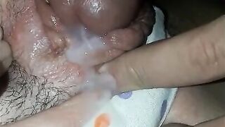 Cum twice on my Cousin's Clit W/ Hitachi Wand in Slow Motion