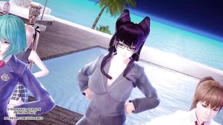 [MMD] 2 Phut Hon Sexy Dance Marie Rose Tamaki Misaki Kasumi Nyotengu Doa Uncensored Hentai