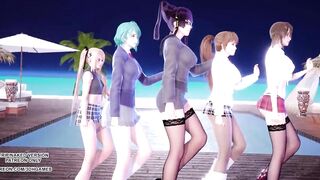 [MMD] 2 Phut Hon Sexy Dance Marie Rose Tamaki Misaki Kasumi Nyotengu Doa Uncensored Hentai