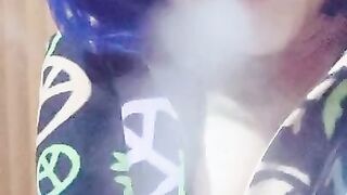 Sexy Smoker Spit Play Big Tits Pop Out On Live Stream