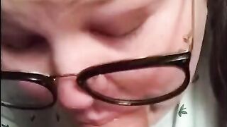 Nerdy Neighbor has huge cock and I let him cum in my mouth BBW blowjob