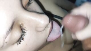 handjob on my bitch face, I'm addicted to thick dick I wanted more dick to fuck my face????????????????????????