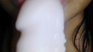 Video call with my boyfriend ends with a rich masturbation with my dildo and a happy ending