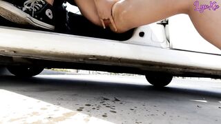 Squirting compilation - LyxXx jets in 10 different public places