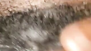 Real hairy pussy orgasm contractions closeup