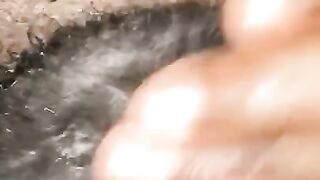 Real hairy pussy orgasm contractions closeup