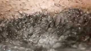 Real hairy pussy orgasm contractions closeup