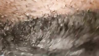 Real hairy pussy orgasm contractions closeup