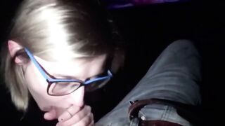 HE CAME TO SOON! Public blowjob in a cinema