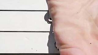 Giantess Femdom Leaf Barefoot Stomp Foot Fetish Black Toes Crush Fetish Wrinkled Soles