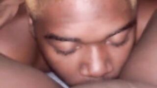 Eating my ebony queen pussy