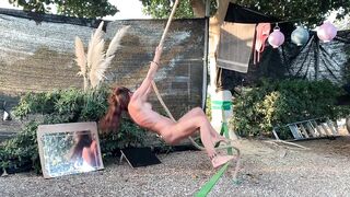 NAKED TRAVELER does NUDE Rope Dance