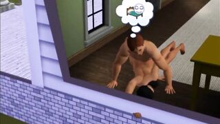 Cheating on husband while talking on the phone | 3d porn game